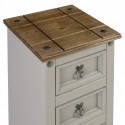 Corona Grey Wax 4 Drawer Narrow Bedside