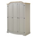 Corona Grey Wax 3 Door Arch Top Wardrobe