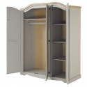 Corona Grey Wax 3 Door Arch Top Wardrobe