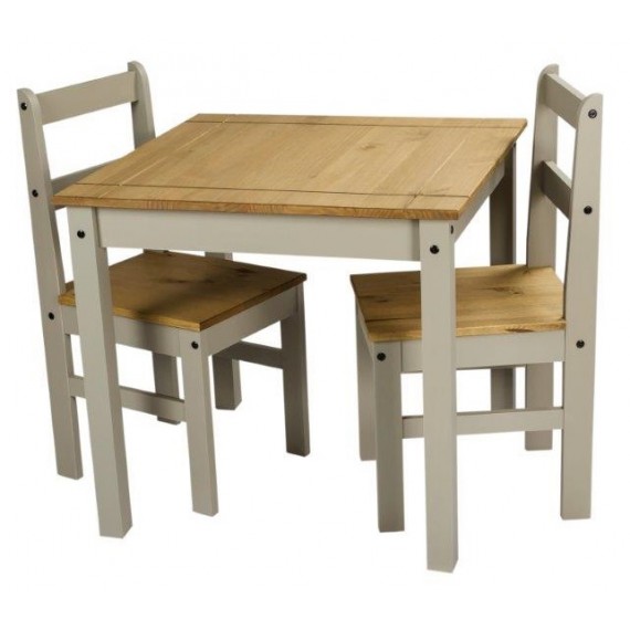 Corona Grey Wax Rio Dining Table & 2 Chairs