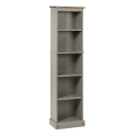 Corona Grey Wax Tall Narrow Bookcase Corona Grey Wax Tall Narrow Bookcase
