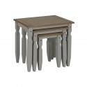 Corona Grey Wax Piccolo Nest of Tables