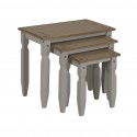 Corona Grey Wax Piccolo Nest of Tables