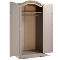 Corona Grey Wax 2 Door Arch Top Wardrobe