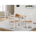 Corona White 4'0" Dining Table & 4 Chairs
