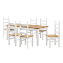 Corona White 6'0" Dining Table & 6 Chairs
