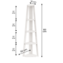 Corona White Corner Ladder Bookcase
