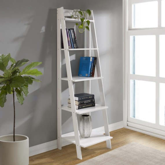 Corona White Ladder Bookcase