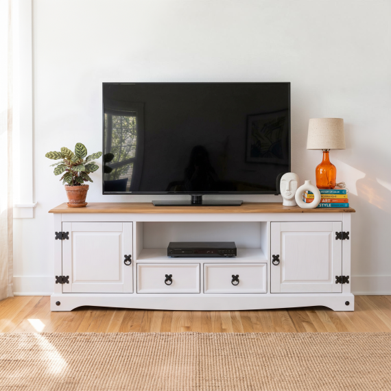 Corona White Large Widescreen TV Unit