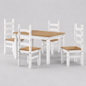 Corona White Small Extending Dining Table & 4 Chairs Corona White Small Extending Dining Table & 4 Chairs
