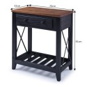 Cottage Black 1 Drawer Console Table