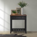 Cottage Black 1 Drawer Console Table