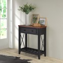 Cottage Black 1 Drawer Console Table