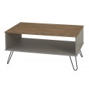 Industrial Grey Coffee Table with Shelf