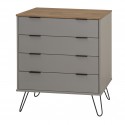 Industrial Grey 4 Drawer Wide Chest