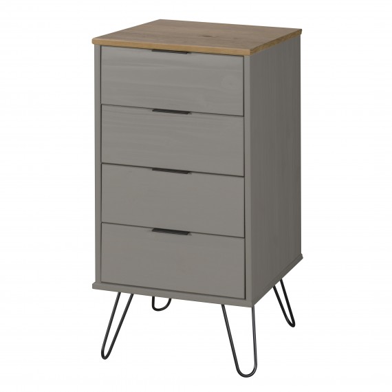 Industrial Grey 4 Drawer Narrow Chest