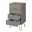 Industrial Grey 4 Drawer Narrow Chest