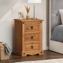 Corona Medium 3 Drawer Bedside