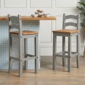 Corona Grey Wax Pair of Bar Stools Corona Grey Wax Pair of Bar Stools