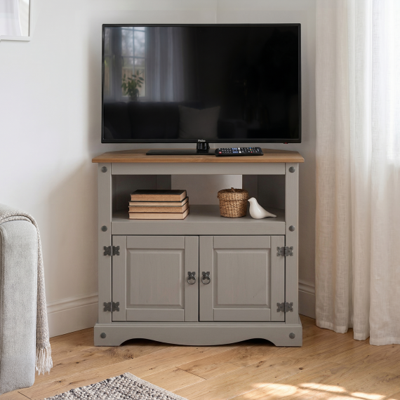 Corona Grey Wax Corner TV Unit