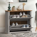 Corona Grey Wax 2 Shelf Shoe Rack Chest