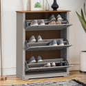 Corona Grey Wax 3 Shelf Shoe Rack Chest Corona Grey Wax 3 Shelf Shoe Rack Chest