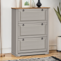 Corona Grey Wax 3 Shelf Shoe Rack Chest Corona Grey Wax 3 Shelf Shoe Rack Chest
