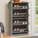 Corona Grey Wax 4 Shelf Shoe Rack Chest Corona Grey Wax 4 Shelf Shoe Rack Chest