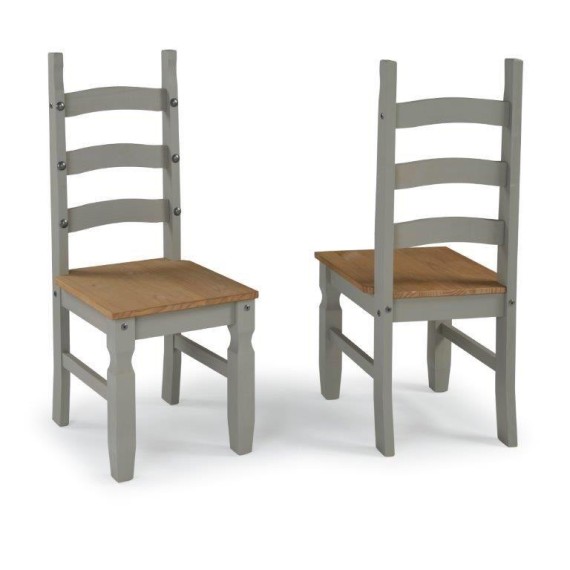 Corona Grey Wax Pair of Dining Chairs